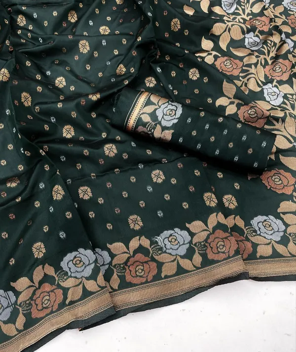 Dark_Green_Embellished_Banarasi_Jacquard_Saree_(Dark_Green)